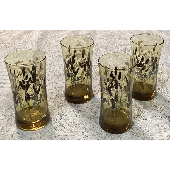 Set Of 4 Vintage Federal Interlude Highball Hourglass Drinking Glasses 12 Ounces - Picture 3 of 9
